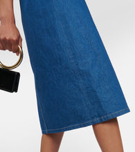 Ferragamo Strapless denim midi dress
