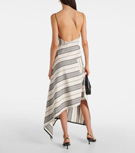 Ferragamo Striped linen and cotton maxi dress
