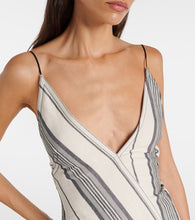 Ferragamo Striped linen and cotton maxi dress