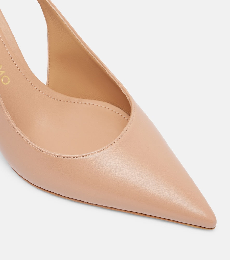 Ferragamo Tally 70 leather slingback pumps