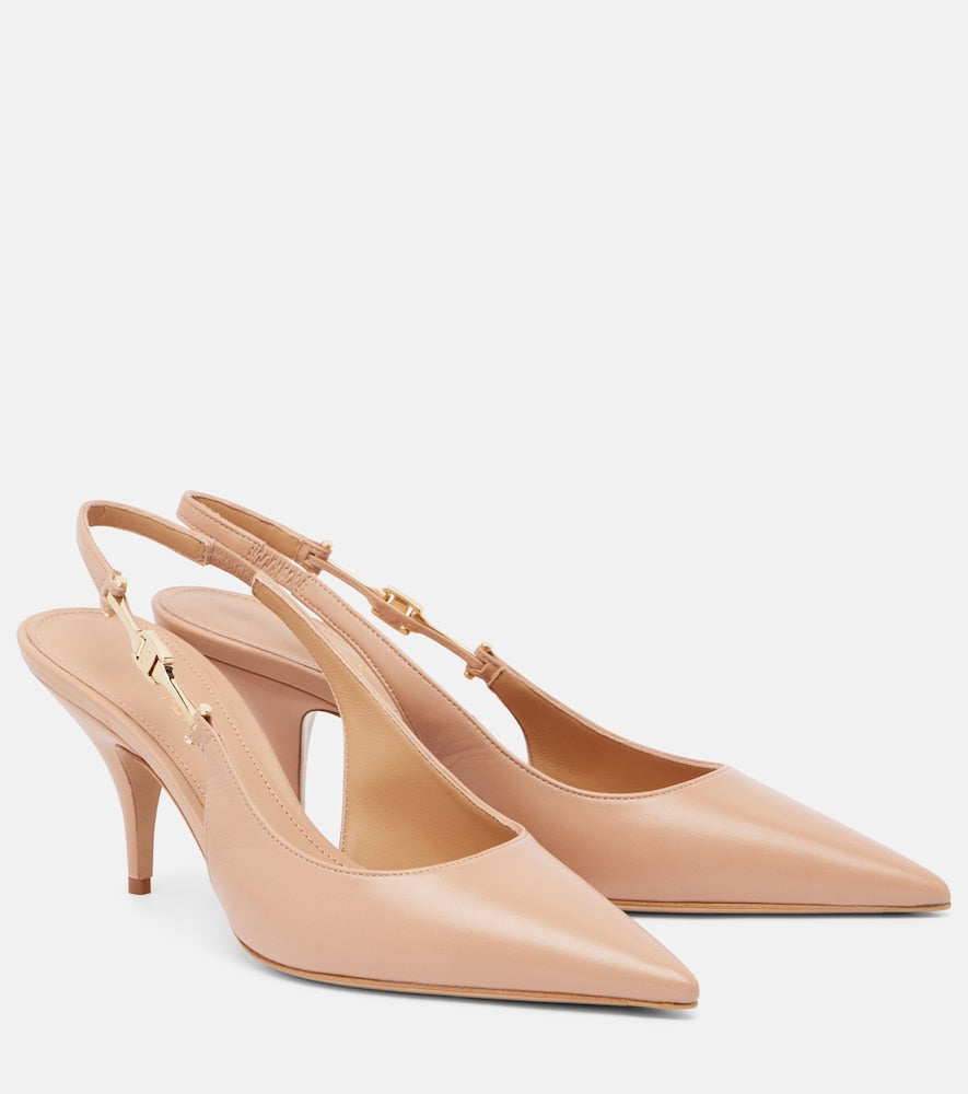 Ferragamo Tally 70 leather slingback pumps