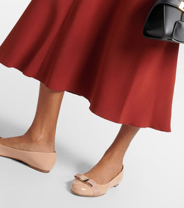 Ferragamo Varina bow-detail patent leather ballet flats