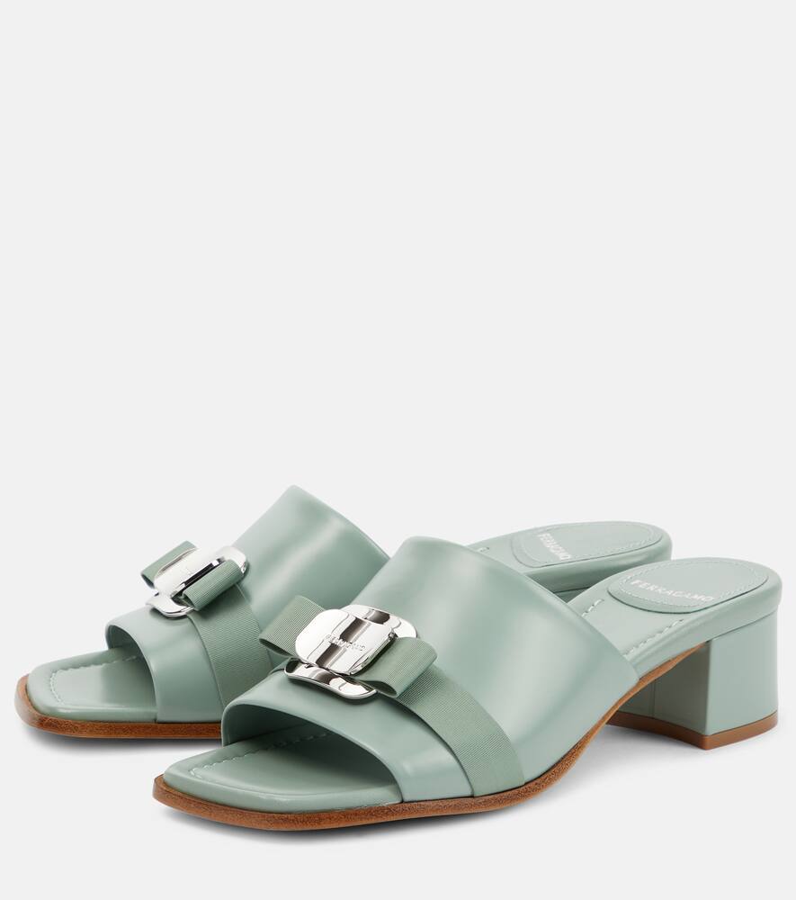 Ferragamo Vilna bow-detail leather mules