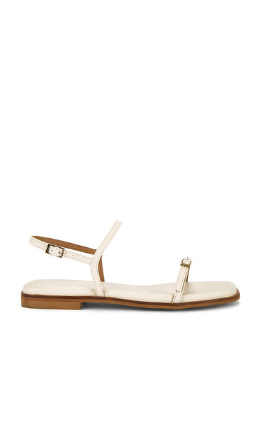 Flattered Alice Sandals in Ivory | Vanilla Flat Sandals for Women