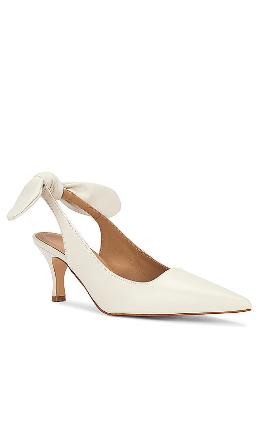 Flattered Franchesca Bow Slingback Heel in Cream