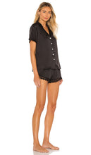 Flora Nikrooz Victoria Charmeuse Notch Short Set in Black