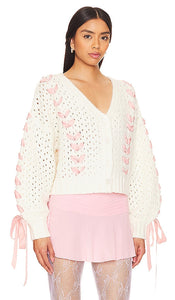 For Love & Lemons Laurel Cardigan in White