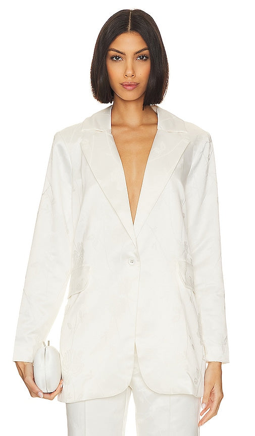 For Love & Lemons Ruth Blazer Jacket in White - For Love & Lemons - Veste blazer Ruth en blanc - For Love & Lemons Ruth 白色西装外套 - For Love & Lemons Ruth Blazerjacke in Weiß - For Love & Lemons 루스 블레이저 자켓 화이트 색상 - Giacca blazer Ruth For Love & Lemons in bianco