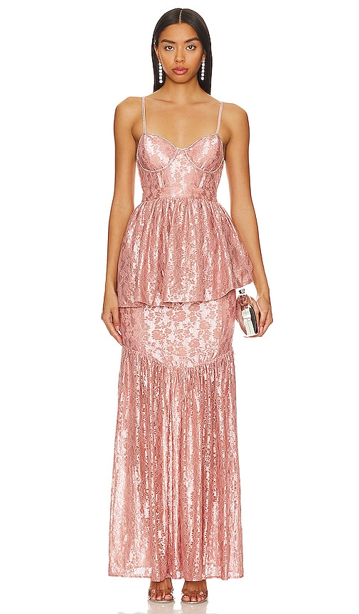 For Love & Lemons Shai Gown in Pink - Robe Shai For Love & Lemons en rose - For Love & Lemons 粉色晒衣礼服 - For Love & Lemons Shai-Kleid in Rosa - For Love & Lemons 샤이 가운 - Abito Shai For Love & Lemons in rosa
