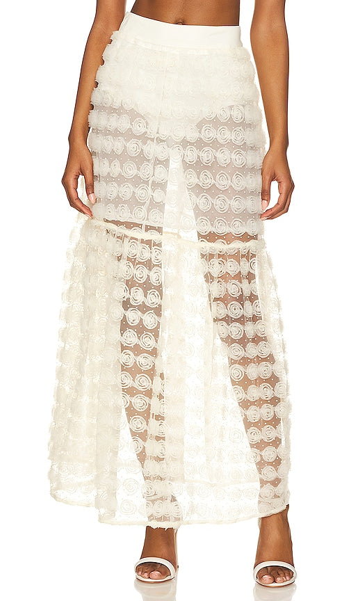 For Love & Lemons Sienna Maxi Skirt in White - For Love & Lemons - Jupe longue Sienna en blanc - For Love & Lemons Sienna 白色长裙 - For Love & Lemons Sienna Maxirock in Weiß - For Love & Lemons Sienna 맥시 스커트 - Gonna lunga Sienna For Love & Lemons in bianco