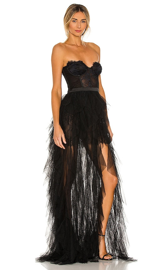 For Love & Lemons X REVOLVE Bustier Gown in Black