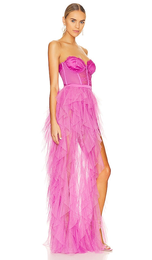 For Love & Lemons X REVOLVE Bustier Gown in Fuchsia