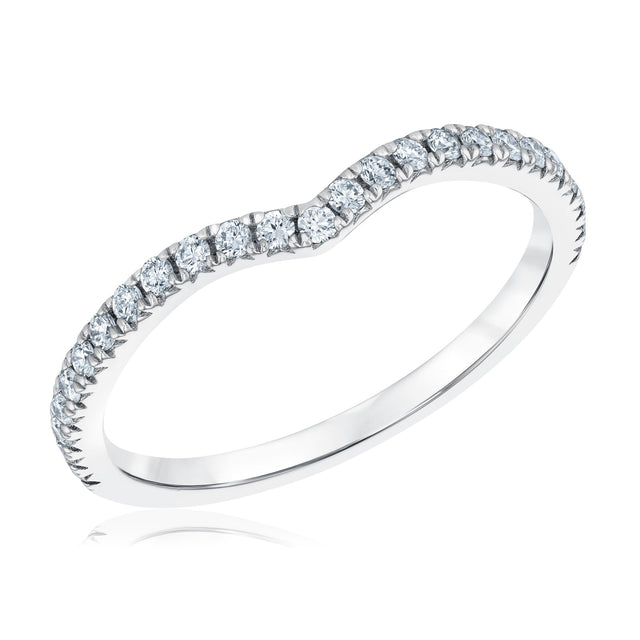 Forevermark 1/4ctw Diamond Curved White Gold Band