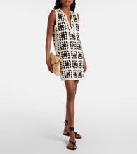 Frame Crochet Tassle cotton-blend minidress