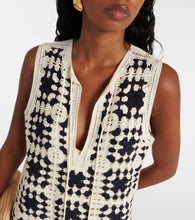 Frame Crochet Tassle cotton-blend minidress