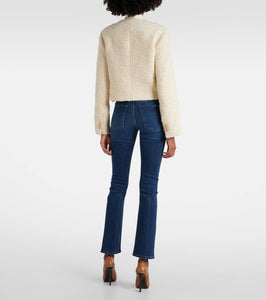 Frame Cropped cotton and wool jacket