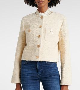 Frame Cropped cotton and wool jacket