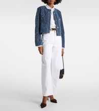 Frame Cropped denim boucl√É¬© jacket