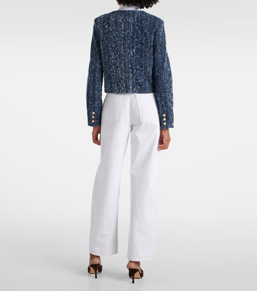 Frame Cropped denim boucl√É¬© jacket