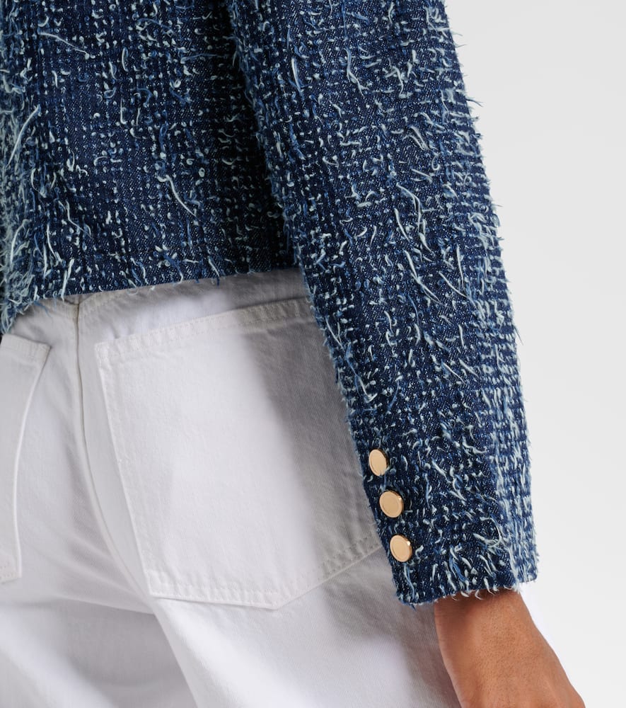 Frame Cropped denim boucl√É¬© jacket