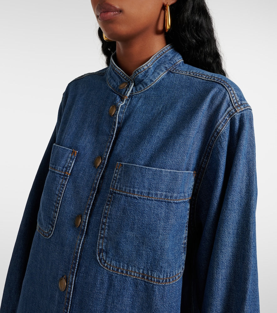 Frame Double Pocket denim shirt dress