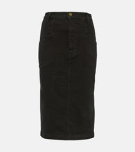 Frame The High Waisted Seamed denim midi skirt - Frame 高腰拼接牛仔中长裙