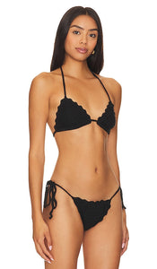 Frankies Bikinis Chloe Crochet Bikini Top in Black