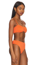 Frankies Bikinis Cleo Plisse Bikini Top in Burnt Orange