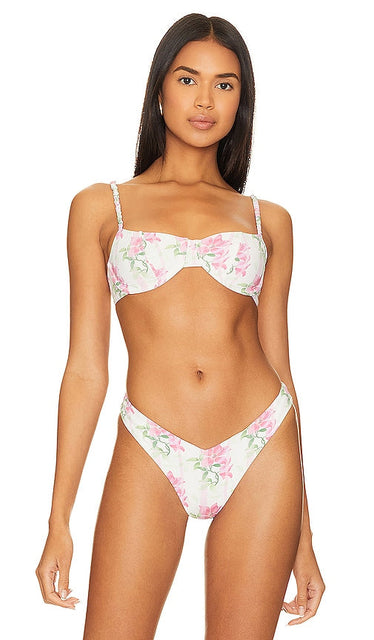 Frankies Bikinis Pam Underwire Top in Ivory - Frankies Bikinis - Pam - Haut à armatures en ivoire - Frankies 象牙色 Pam 钢托比基尼上衣 - Frankies Bikinis Pam Bügeloberteil in Elfenbein - Frankies bikinis PAM 언더와이어 탑 - Top con ferretto Frankies Bikini Pam in avorio