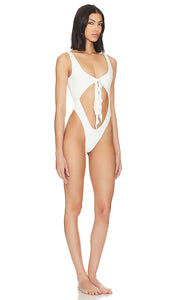 Frankies Bikinis x Pamela Anderson Carbon One Piece in White