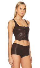 Frankies Bikinis x REVOLVE Mirage Leather Vest in Chocolate