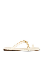 Freda Salvador Marilyn Flat in Neutral | Macadamia Strappy Flats for Women