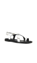 Freda Salvador Paxton Sandal in Metallic Silver, grey