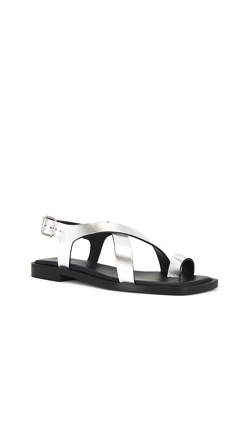 Freda Salvador Paxton Sandal in Metallic Silver, grey