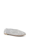 Freda Salvador Riley Flat in Metallic Silver, grey