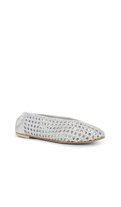 Freda Salvador Riley Flat in Metallic Silver, grey