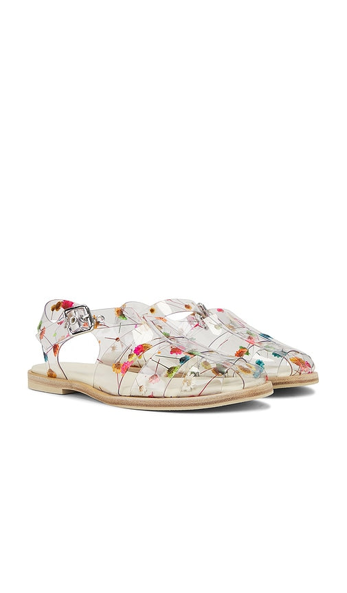 Freda Salvador Sera Sandal in NA | Floral Strappy Flats for Women