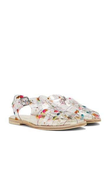 Freda Salvador Sera Sandal in NA | Floral Strappy Flats for Women
