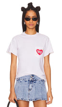 Free & Easy Heart & Arrow Pocket Tee in White