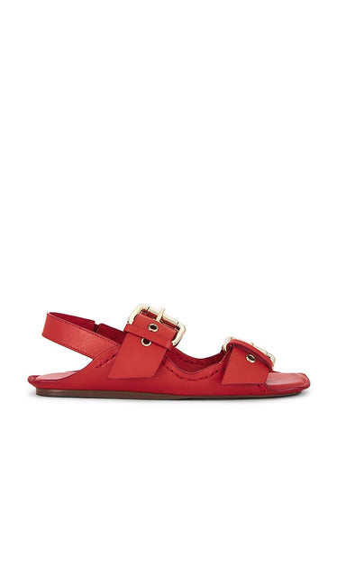 Free People Blossom Buckle Sandal in Red | Salsa Strappy Sandals for Women