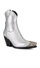 Free People Brayden Western Boot in Metallic Silver