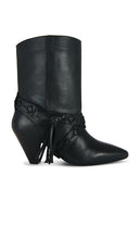 Free People Bronte Belt Slouch Boot in Black | Faded Black Ankle Boots for Women