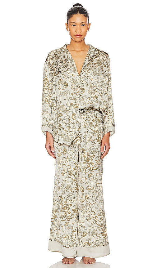 Free People Dreamy Days Pajama Set in Sage - Free People - Dreamy Days - Ensemble pyjama - Sauge - Free People Dreamy Days 鼠尾草睡衣套装 - Free People Dreamy Days Pyjama-Set in Salbei - Free People Dreamy Days 파자마 세트 (세이지) - Pigiama Free People Dreamy Days color salvia