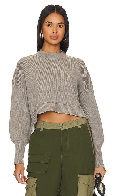 Free People Easy Street Crop Pullover in Grey - Free People - Easy Street - Pull court - Gris - Free People Easy Street 灰色短款套头衫 - Free People Easy Street Crop Pullover in Grau - Free People 이지 스트리트 크롭 풀오버 그레이 색상 - Maglione Free People Easy Street Crop in grigio