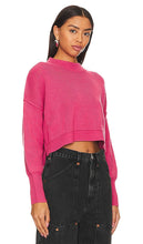 Free People Easy Street Crop Sweater in Fuchsia