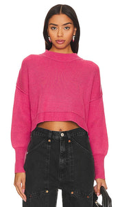 Free People Easy Street Crop Sweater in Fuchsia - Free People - Easy Street - Pull court fuchsia - Free People Easy Street 紫红色短款毛衣 - Free People Easy Street Crop Pullover in Fuchsia - Free People 이지 스트리트 크롭 스웨터 - Maglione Free People Easy Street Crop in fucsia