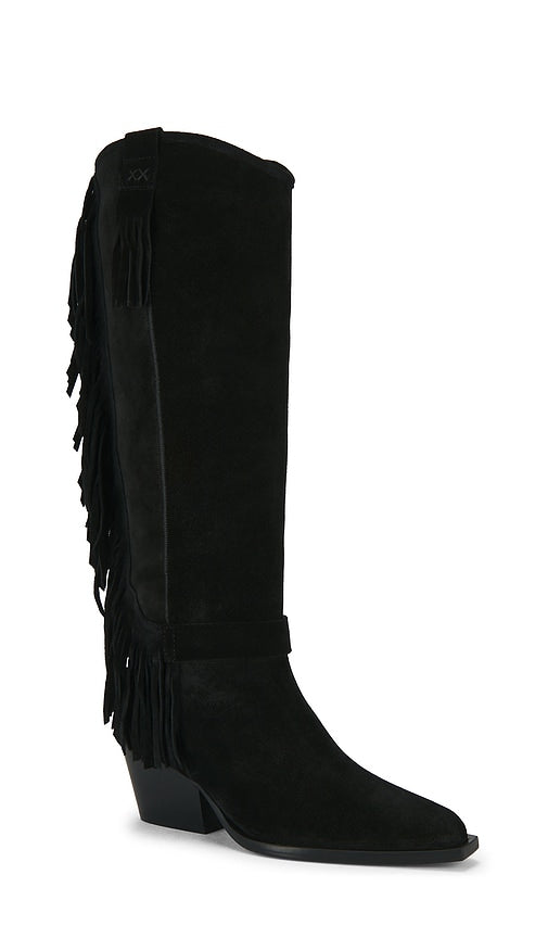 Free People Faith Fringe Western Boot in Black
