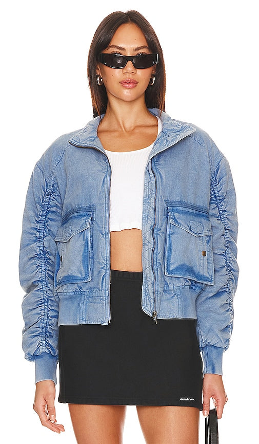 Free People Flying High Bomber in Blue