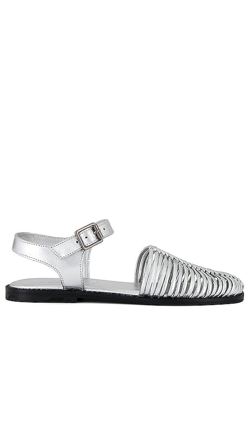 Free People Frankie Fisher Flat in Metallic Silver - Free People - Frankie Fisher - Chaussures plates - Argenté métallisé - Free People Frankie Fisher 金属银色平底鞋 - Free People Frankie Fisher Flat in Metallic-Silber - Free People 프랭키 피셔 플랫 메탈릭 실버 소재 - Appartamento Free People Frankie Fisher in argento metallizzato