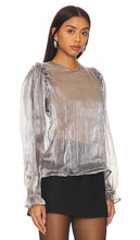 Free People Freya Frost Top in Metallic Silver